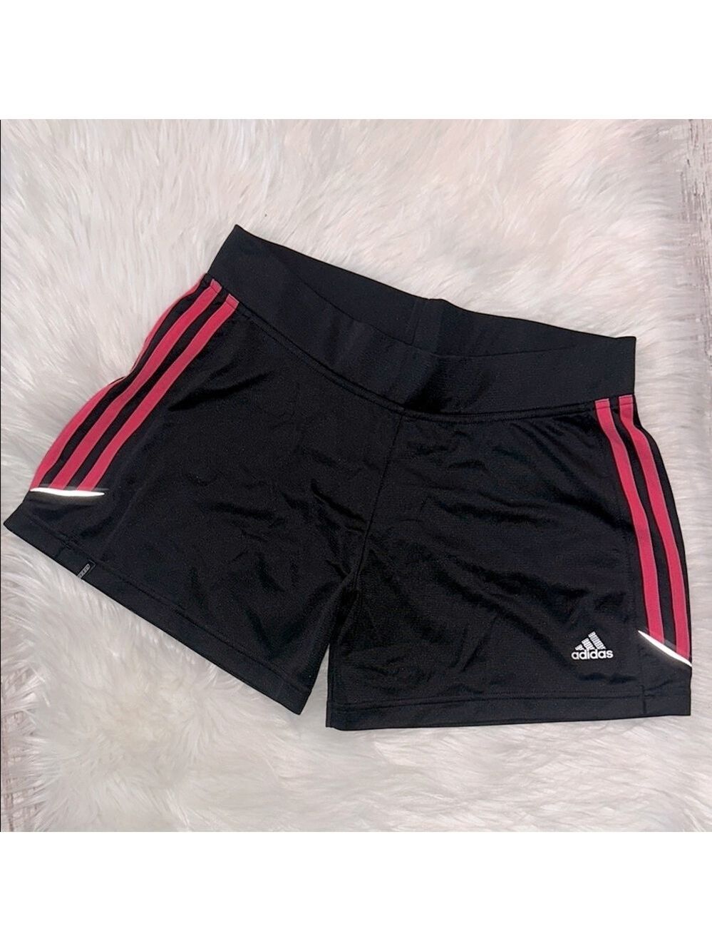 Adidas Pink and Black Athletic Shorts with Moisture-Wicking Fabric Size Medium - Picture 2 of 16